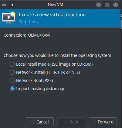 kvm import qemu file