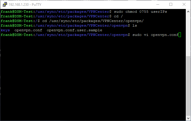 editing openvpn config file