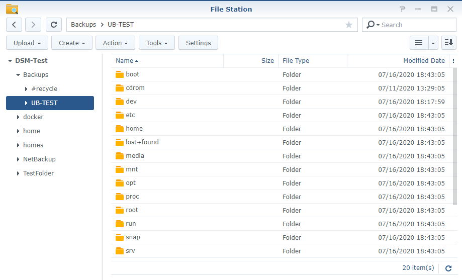 files shown in dsm after rsync