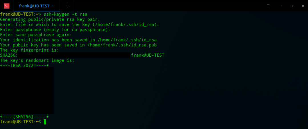 ssh keygen creation