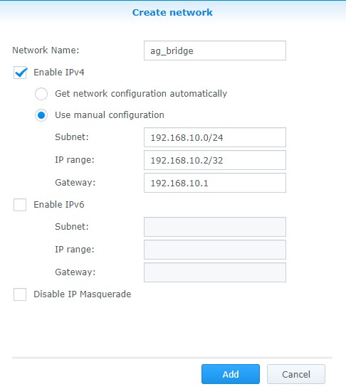 creating adguard home bridge network