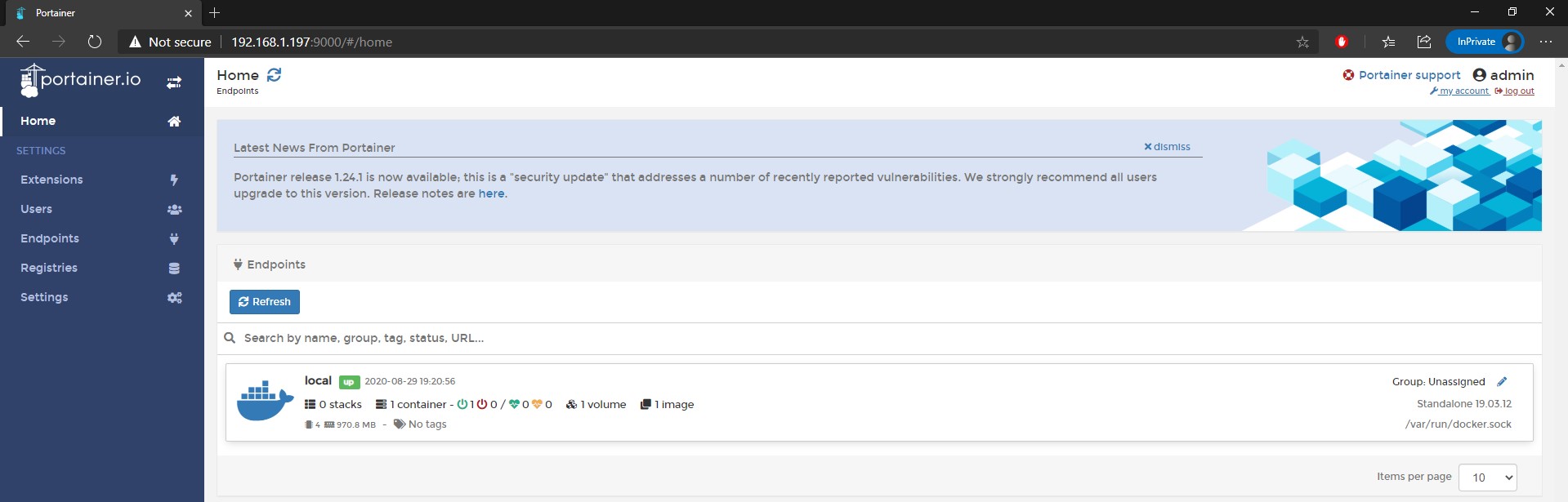 portainer raspberry pi web interface