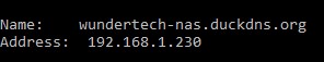 nslookup command shows internal ip for domain name