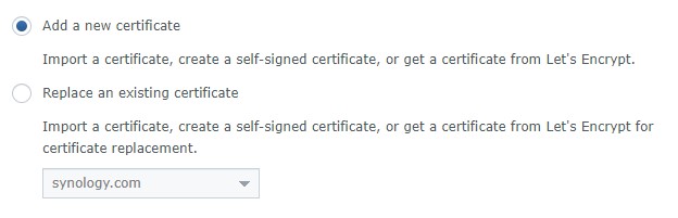 Synology NAS SSL Certificate