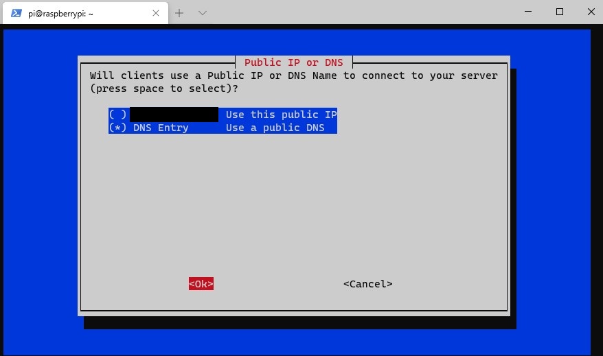 wireguard raspberry pi - specifying a static external IP address or ddns hostname to connect to for clients