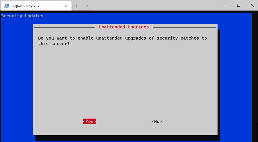 wireguard raspberry pi - confirguring unattended updates so the system stays up to date