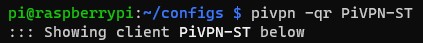 generating a qr code for pivpn