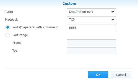 synology nas pi-hole setup - firewall allow rule