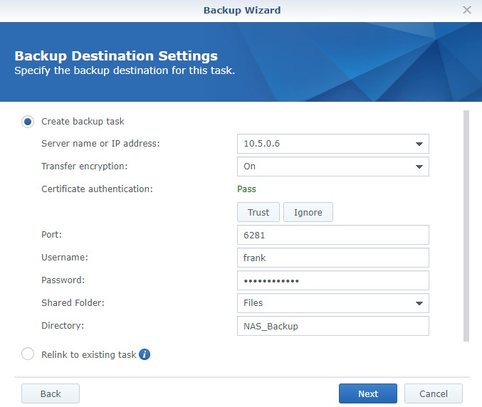 connecting to a remote synology nas