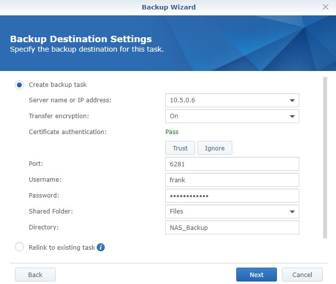 connecting to a remote synology nas