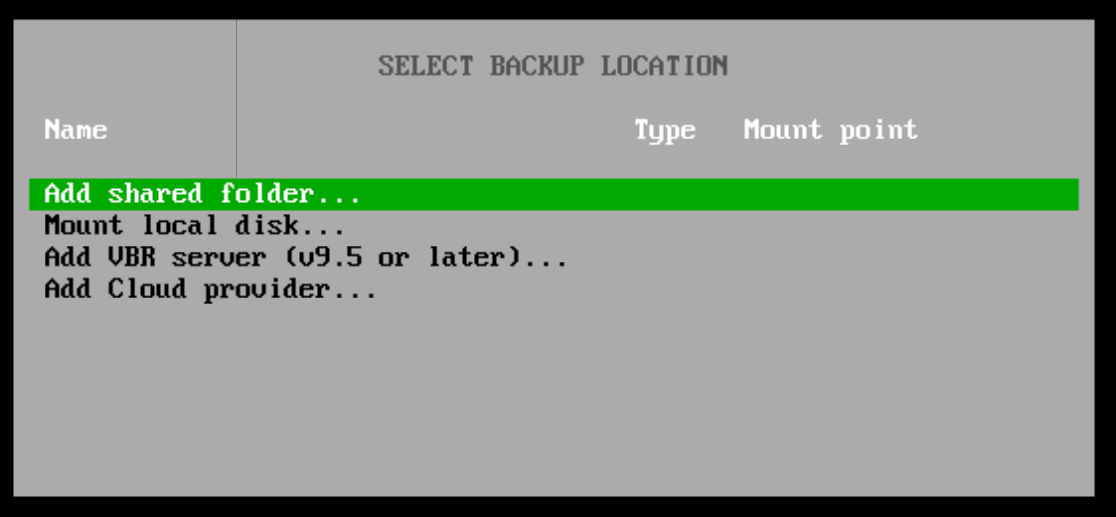 selecting backup