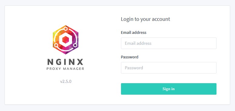 nginx proxy manager login page