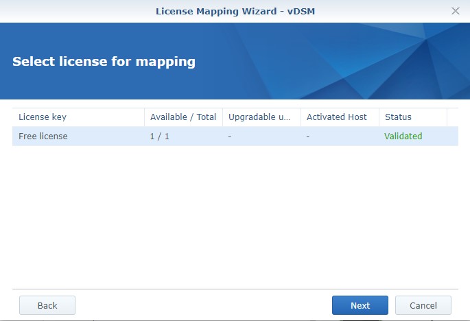 Synology DSM Virtual Machine license