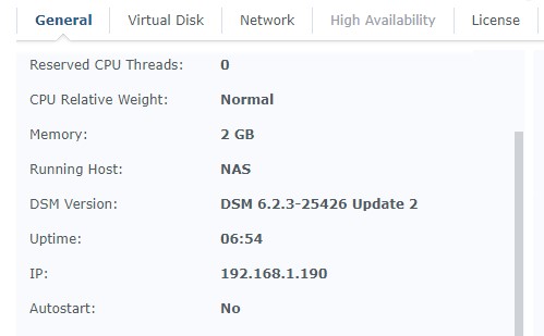 virtual dsm IP address assigned