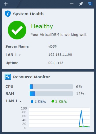 Synology DSM Virtual Machine system health