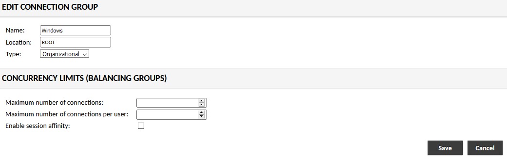 connection group settings