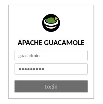 synology nas apache guacamole login screen
