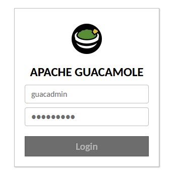 raspberry pi apache guacamole login page