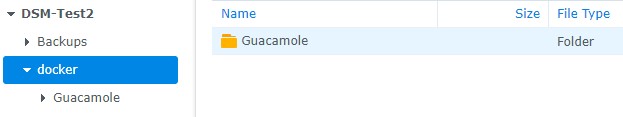 synology nas apache guacamole - docker folder creation