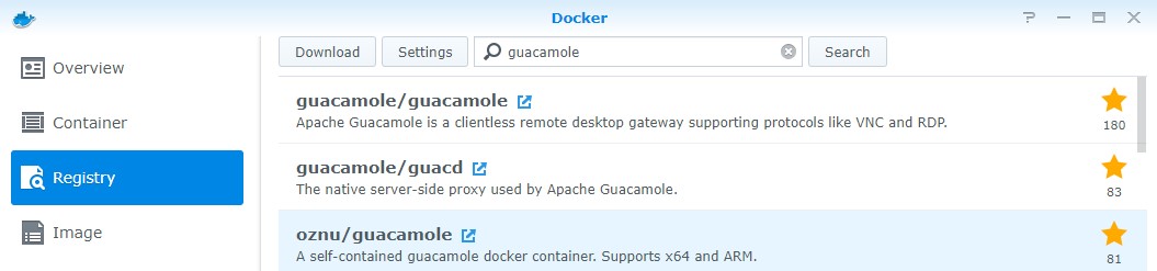 Synology NAS Apache Guacamole Setup Instructions! 2 synology nas apache guacamole container download