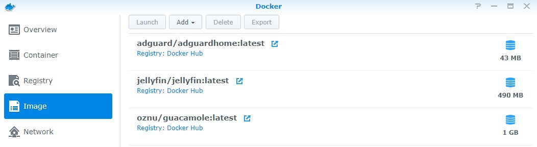 Synology NAS Apache Guacamole Setup Instructions! 3 image downloaded and container creation
