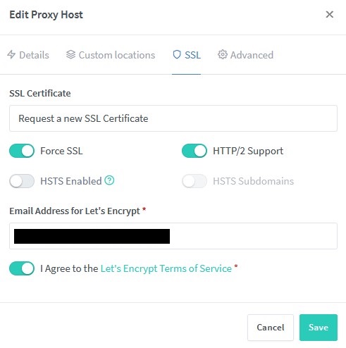 plex ssl certificate request