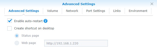 nginx proxy manager synology - advanced settings and auto-restart