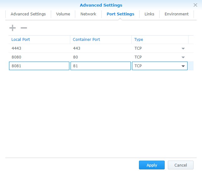 nginx proxy manager port settings in docker