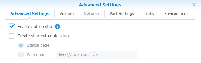 nginx proxy manager synology - auto-restart settings