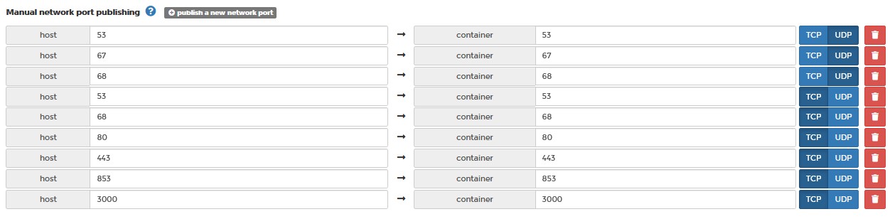 adguard home openmediavault port settings