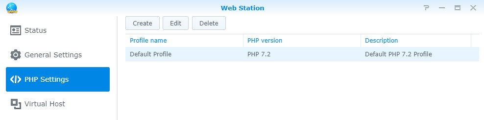 php settings in web station