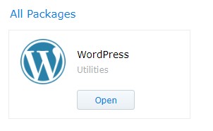 wordpress synology nas package center