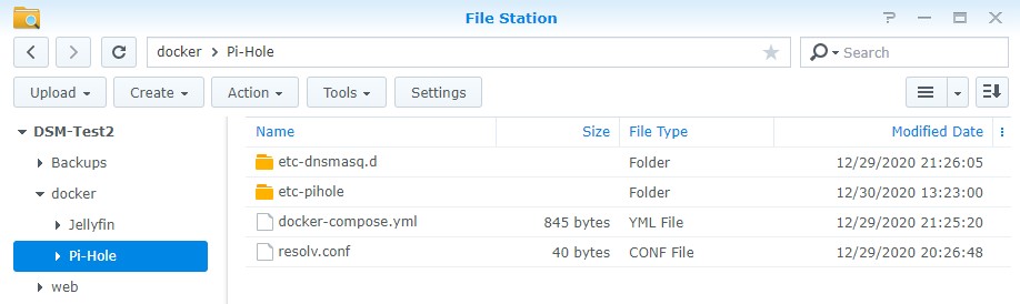 docker folder settings