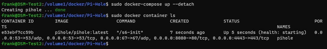 how to bring up a docker-compose container