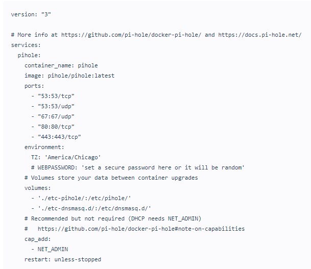 example of a docker-compose file that can be used to install a container. How to use Docker on a Synology NAS