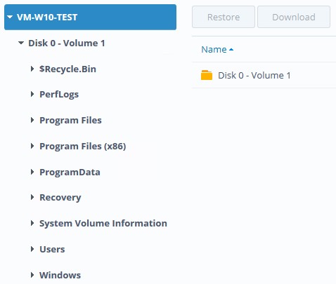 active backup for business windows - restore portal files