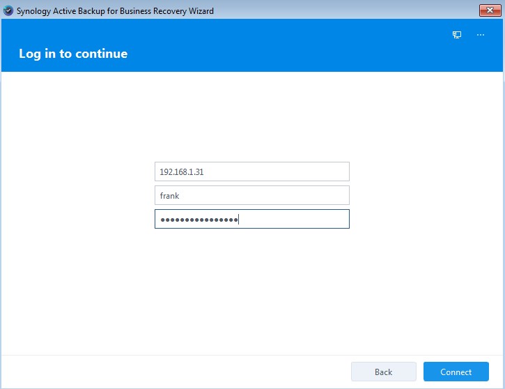 connecting to the synology nas via ip address