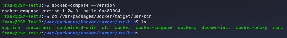 update docker compose synology - navigate to the docker user folder