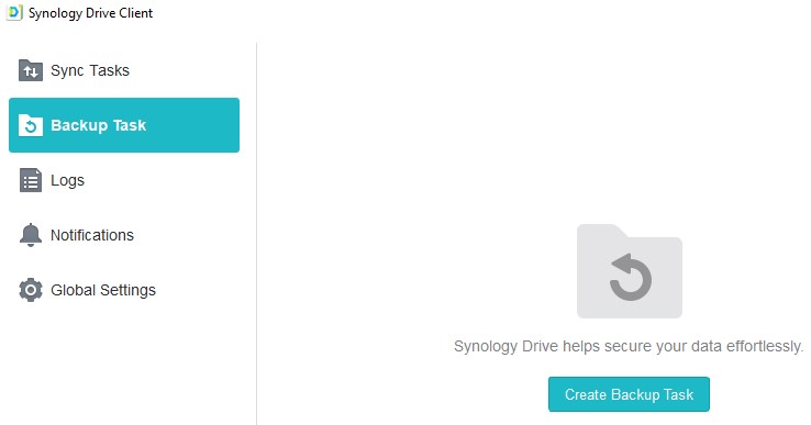 synology drive backup task creation