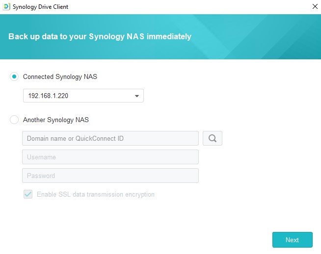 which synology nas to connect to