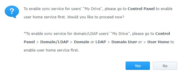 synology drive server tutorial - enabling home service for users