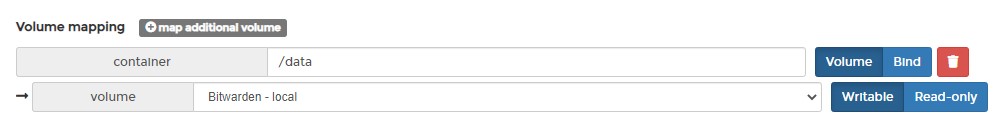 portainer volume mapping settings