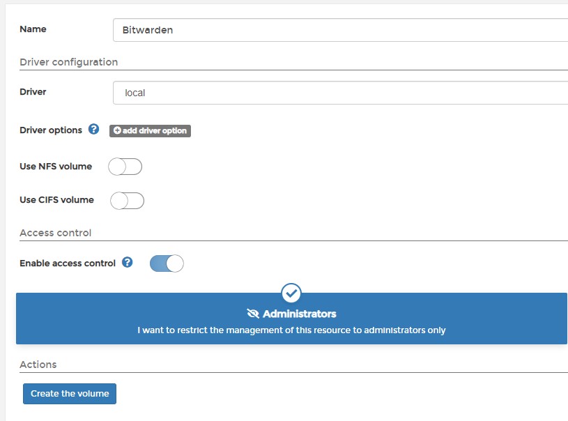 Self Host Bitwarden on a Raspberry Pi - creating a container in portainer