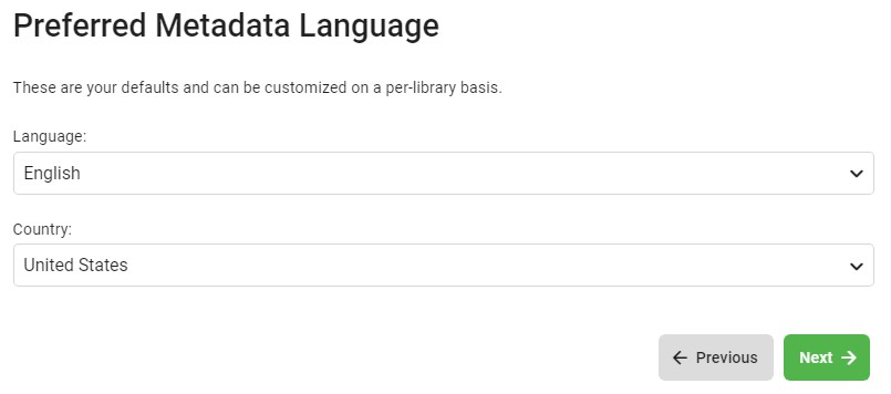 selecting a metadata language