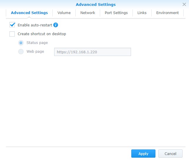 synology nas emby - enabling auto restart
