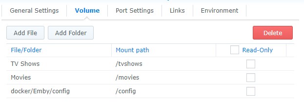 synology nas emby - volume settings