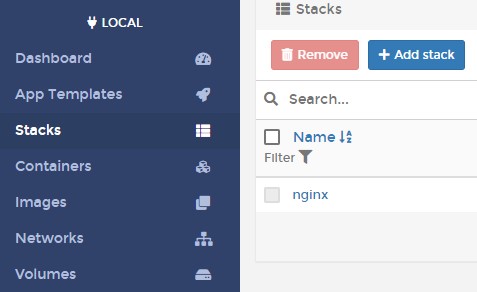 stacks inside of portainer 