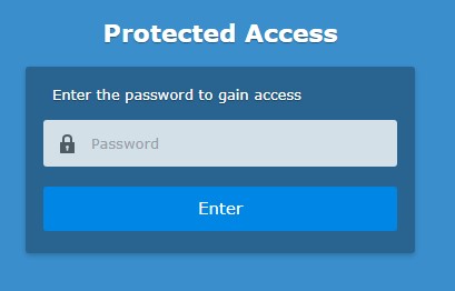 password screen to access the protected file