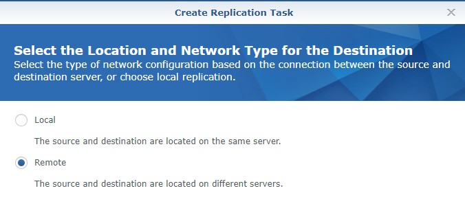 synology nas snapshot replication - connecting to a local or remote server
