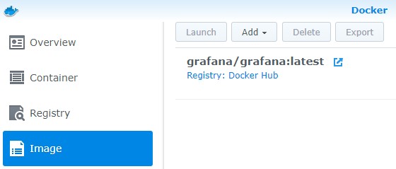 grafana synology nas - image downloaded and container creation